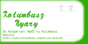 kolumbusz nyary business card